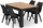 Set tavoline kuzhine Oskar, drejtkëndore 120x80 cm, 4 karrige, e zezë