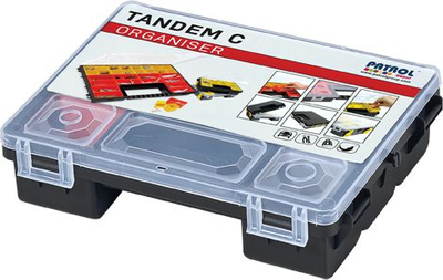 Organizues profesional TANDEM Small, me 6 ndarje të lëvizshme, plastik, gri