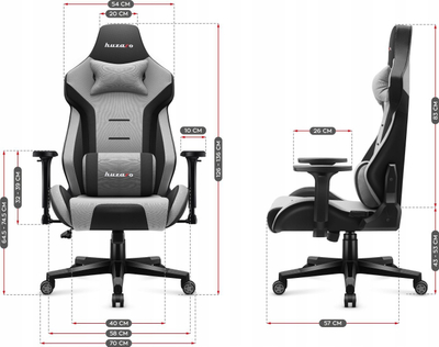 Karrige gaming Huzaro Force 7.6, mekanizëm shtrirjeje 90°160°, gri e zezë