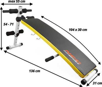 Stol për ushtrime Neo-Sport, 136x54x55cm, i zi