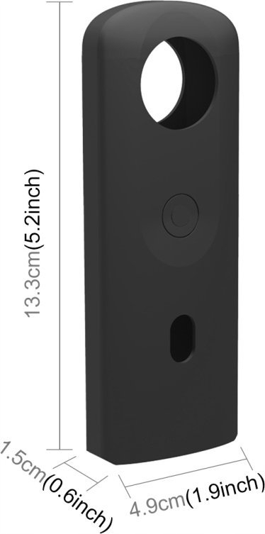 Këse silikoni Puluz për Ricoh Theta SC2, me kapak lente, e zezë