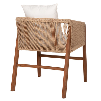 Karrige druri teak me litar & jastëkë 60×62×74–88 cm (HM9455.01)