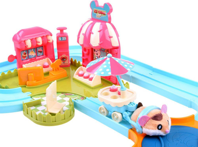 Set loje interaktiv për hamster Ice Cream Shop, pistë lodrash, shumëngjyrësh