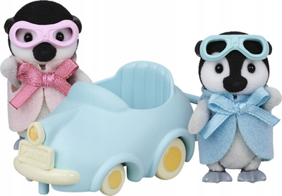 Сет играчки Семејства Силванија бебиња пингвини Ride n Play, 2 фигури, количка-автомобил, шарен