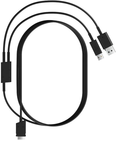 Kabllo VR Pimax Crystal Light Super 2 in 1, DisplayPort USB, 5m, e zezë