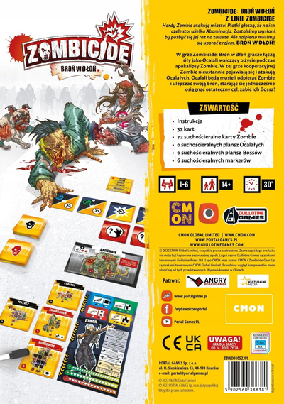 Loja bord Zombicide Weapons in Hand Portal Games, roll and write, bashkëpunuese