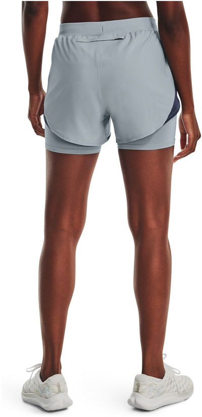 Кратки спортски панталони Under Armour Fly-by Elite 2-in-1, за жени, сиви
