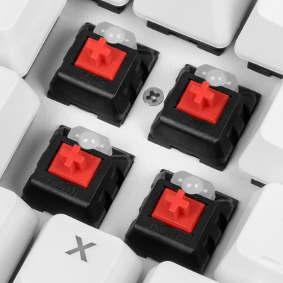 Tastierë gaming Sharkoon SKILLER SGK3 White, mekanike Kailh Red, RGB, e bardhë