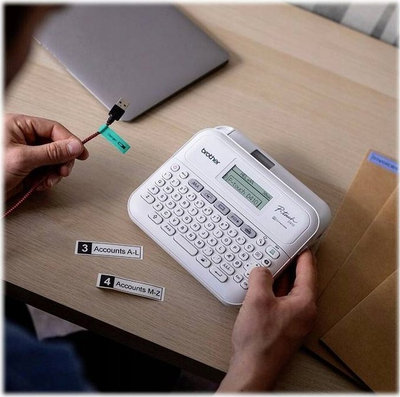 Pajisje etiketimi Brother P-touch D410, desktop, kompakte, gri