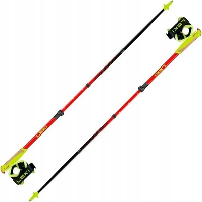 Shkop vrapimi Leki Ultratrail FX Junior, 95–110 cm, karboni, Naturalcarbon Bright Red Neonyellow