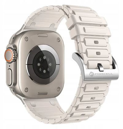 Rrip ore Forcell F DESIGN FA06 për Apple Watch 38 40 41 mm, silikon i trashur, i bardhë