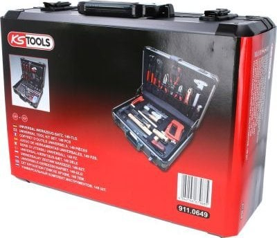 Set veglash KS Tools 911.0649, 149 pjesë, 1/4" 1/2", me kuti alumini