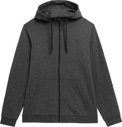 Hanorak për burra 4F Sports Cotton, pambuk, me kapuç, gri e errët