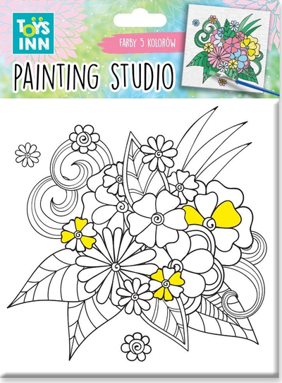 Set pikture në kanavacë Stnux Small Flowers, 15x15 cm, me bojra dhe penel