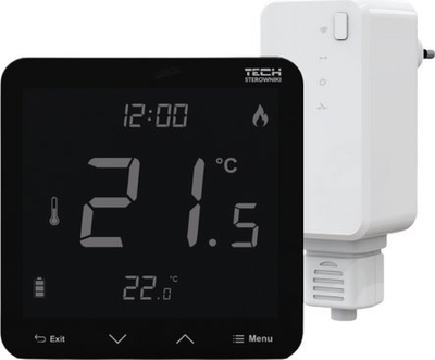 Termostat pa tela Tech STT-3.2BK, montim sipërfaqe, me bateri, i zi