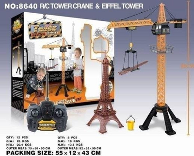 Lodër vinç me telekomandë Maksik Crane, 88 cm, me kullë Eiffel, shumëngjyrëshe
