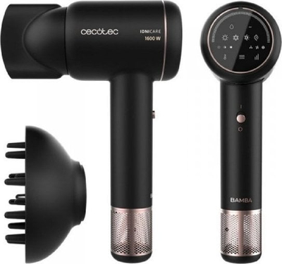 Tharëse flokësh Cecotec Bamba IoniCare RockStar Ion Touch, 1600W, me ekran me prekje, e zezë