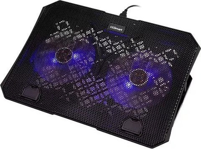 Pad ftohës për laptop HISMART DCX-039, 9-15.6", 2 ventilatorë me LED, i zi