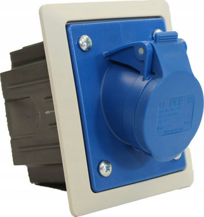 Prizë paneli PCE Twist, 16A 3P 230V, IP44, blu