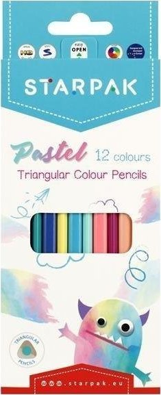 Lapsa me ngjyra Starpak Pastel, trekëndsh, set me 12 copa