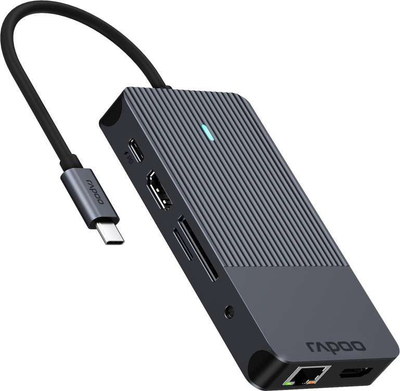 Dok USB-C Rapoo UCM 2004, 7 porta, trup alumini, gri