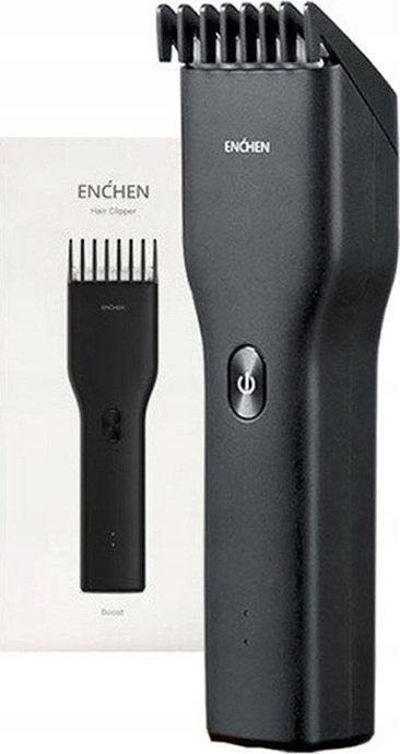 Makineri prerëse flokësh Enchen Boost B Set, pa kabllo, karikim me USB, e zezë