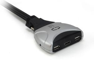 Прекинувач КВМ ЛевелУан KVM-0290, 2 порти, УСБ ХДМИ, црн