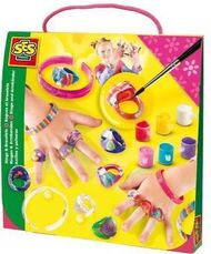 Set kreativ bizhuterish për fëmijë SES Rainbow, unaza dhe byzylykë, 6 boja shumëngjyrëshe