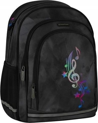 Ученичка ранец Starpak School Backpack Music, ергономски, со мрежести џебови, шарен