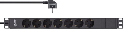 Prizë zgjatuese për rack InLine 16417I, 7 dalje Schuko, 3680W, kabllo 2m, e zezë