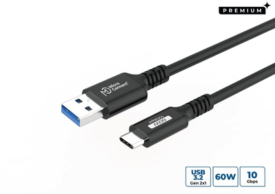 Кабел USB Microconnect Premium USB C во USB A, 1m, црн