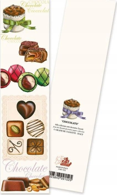 Shënues libri Tassotti Cioccolato 9152, karton 300 g/m², me dizajn çokollate, i bardhë