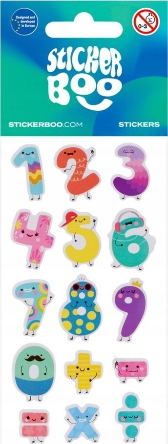 Налепници со броеви STARPAK Sticker Boo 534611, 7x18cm, повеќебојни