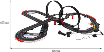 Pistë garash JJ Slot Racing Track 1:43, 10 m, 2 makina me telekomandë, me drita