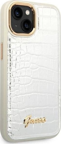 Futrollë për telefon Guess Croco Collection GUHCP14MHGCRHS, për iPhone 14 Plus 6.7", e argjendtë