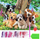 Set kreativ Diamond Mosaic Norimpex Dog Family 1006380, mozaik me gurë dekorativë, për fëmijë dhe të rritur