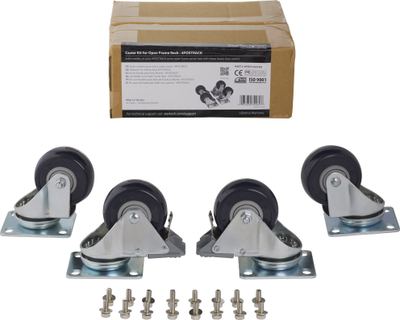 Set rrotash StarTech Caster Kit, 50 kg për rrotë, për rack serveri, zi argjend