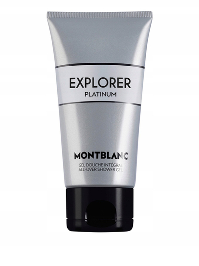 Set parfum për burra Montblanc Explorer Platinum, EDP travel size, krem fytyre dhe xhel pastrimi, argjendtë