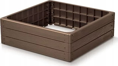 Bordurë kopshti Woody Garden Border Base, 75 x 75 x 25 cm, plastikë, ngjyrë tullë rustike