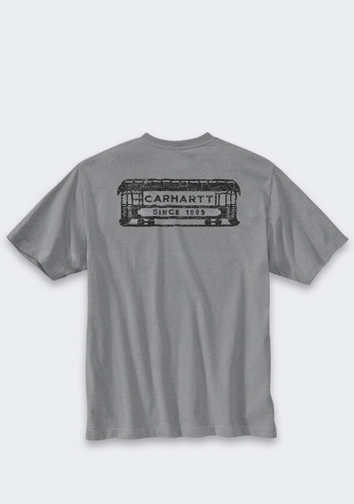 Bluzë Carhartt Streetcar Graphic Relaxed Fit, me xhep, gri e zezë, L