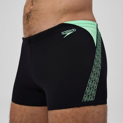 Rroba banje për burra Speedo Hyperboom Splice Aquashort, Endurance+, të zeza me jeshile