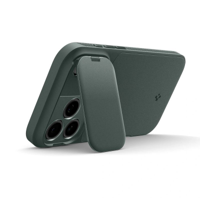 Mbulesë telefoni Spigen Optik Armor MagSafe për iPhone 17 Pro Max, me mbrojtje kamere, jeshile e errët