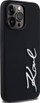 Мобилен заштитен капак Karl Lagerfeld Silicone Metal Script Logo за iPhone 14 Pro Max, силикон, црн