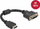 Adapter HDMI në DVI Delock, 24+5, 4K 30 Hz, 20 cm, i zi