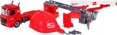 Set loje zjarrfiksa Yiwan Toys Fire Brigade 2 in 1, kamion me drita edhe zëra, helmetë edhe gjojna, shumëngjyrësh