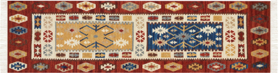 Tapet korridori VOSKEHAT Wool Kilim Runner, 80 x 300 cm, lesh, shumëngjyrësh