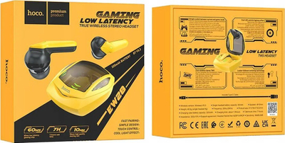 Kufje wireless gaming Hoco EW28 Magic, Bluetooth 5.3, True Wireless, të verdha