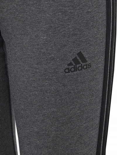 Leggings për fëmijë adidas 3 Stripes TIG Jr IC3626, pambuk me elastan, Climalite, gri