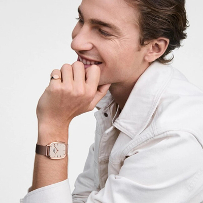 Orë dore Daniel Wellington Marlon Melrose Linen DW00100817, unisex, e artë