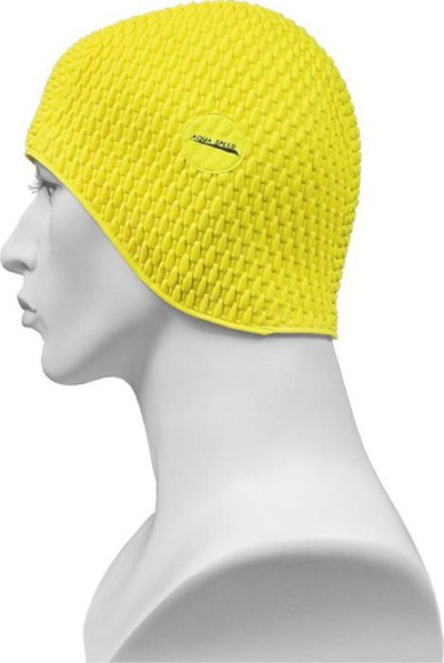 Kapelë noti Aqua-Speed Bombastic 104-18, latex, për flokë të gjatë, e verdhë